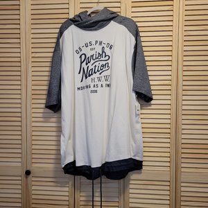 Mens Big and Tall Parish Nation Mixed Media Hooded Tee Shirt 5XL